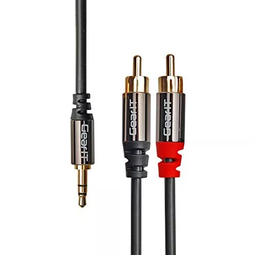 3.5mm to RCA Cable, Pro Series 50 Feet Premium Gold Plated 3.5mm to RCA Audio...