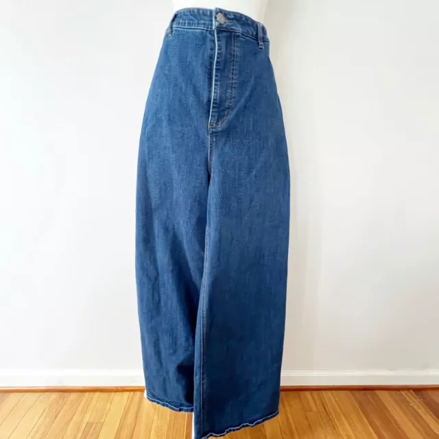 ModCloth The Grier High Waist Wide Leg Denim Jeans Women’s Plus Size 18 Blue