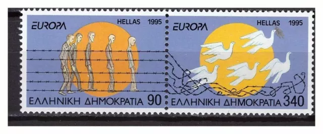 s2467) GREECE 1995 MNH** Nuovi** Europa, peace and freedom 2v