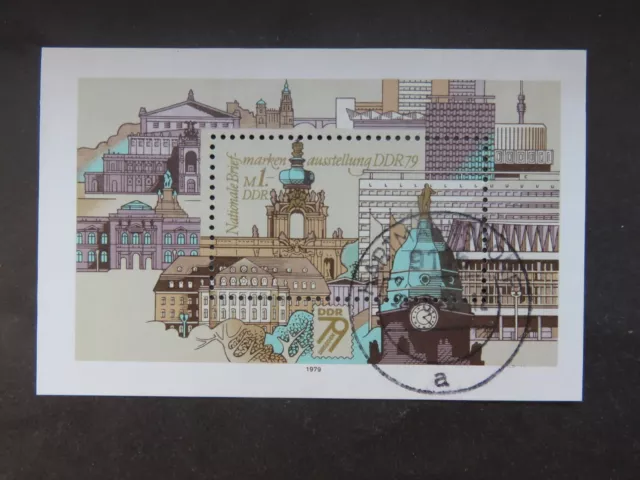 DDR 1979 Mi-Nr. DD BL55 2443 Briefmarkenausstellung Dresden gestempelt komplett