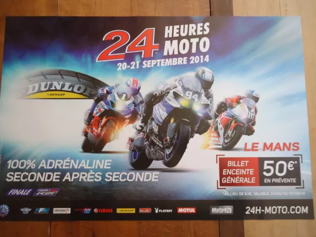 Poster Officiel ** 24 Heures Du Mans 2014 Motos ** Affiche Aco Moto Le Motorbike