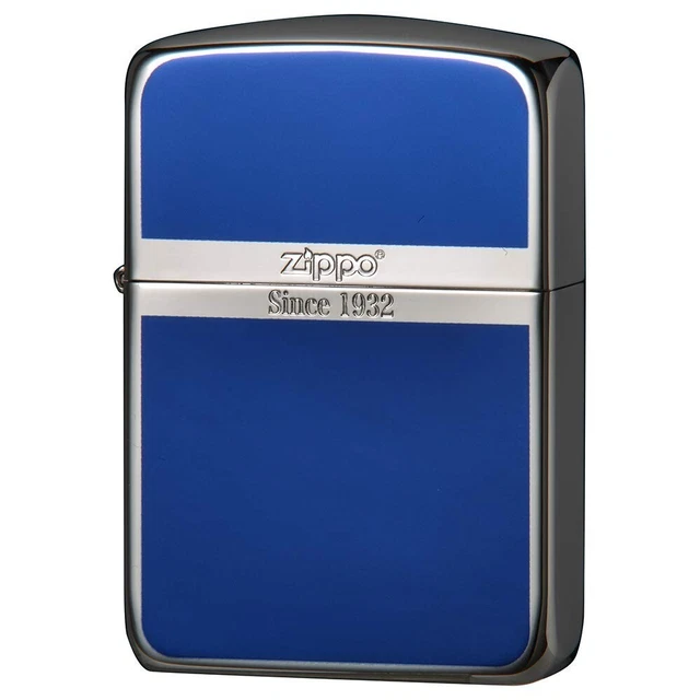 Zippo 1941 Reprint Replica Silver Blue Double Sided Printing Oil Lighter Japan