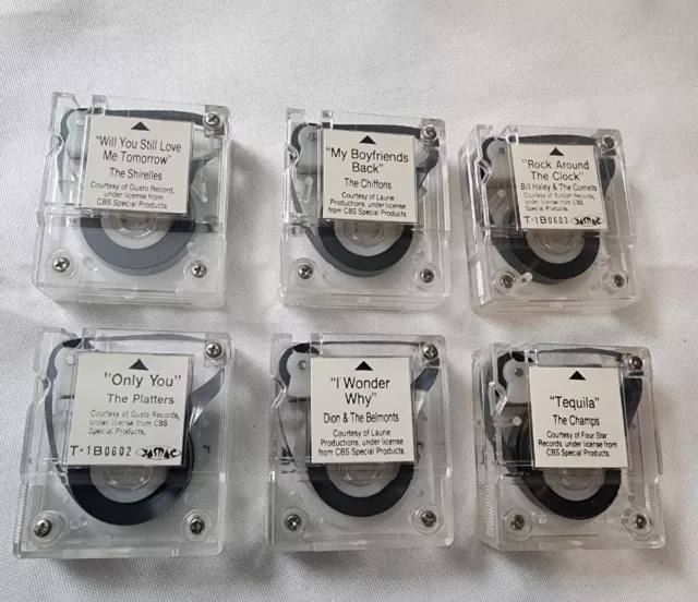 Lot of 6 Vintage Wurlitzer Micro Cassette Player Music Tapes Jukebox