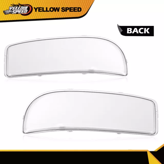 Fit For 1999-2007 Gmc Sierra Yukon Headlight Lens Bumper Lamps Clear Cover 3