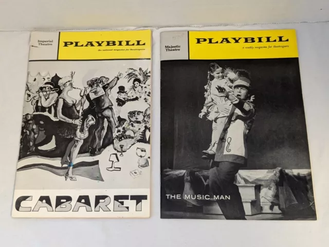 Set 2 Vintage Playbills Cabaret & Music Man Imperial Theatre Majestic Theatre