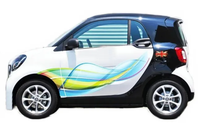 Graphics Car Side Door Sticker Kit For Smart Fortwo Colorful Stripe Vinyl Decals