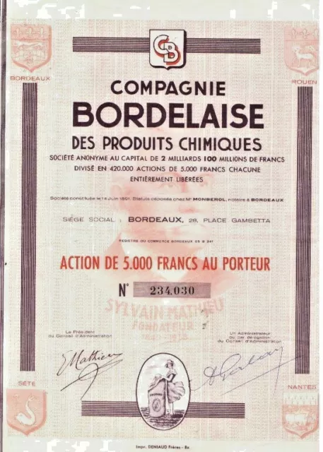 Ac72  -  Cie Bordelaise De Produits Chimiques