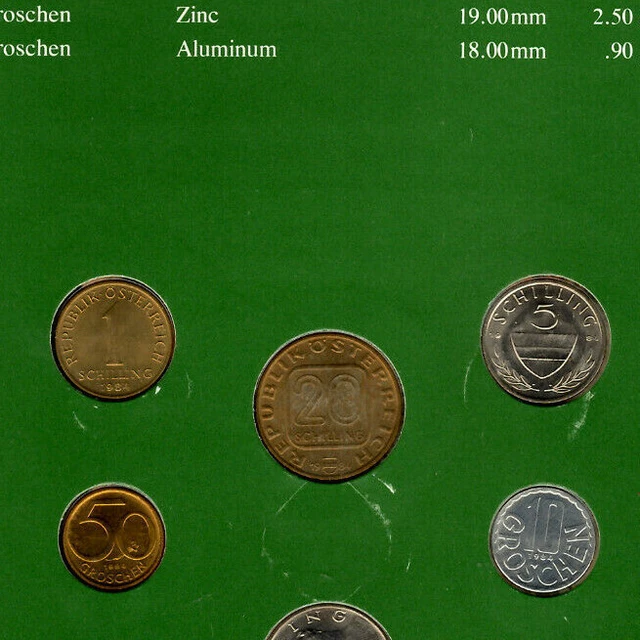 Coin Sets of All Nations Austria UNC 1982-1984 10 Schilling 1982 20 Schilling 84 3