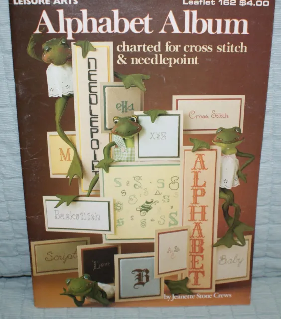 Alphabet Album Jeanette Stone Crews Needlepoint Cross Stitch Book Fast Shipping