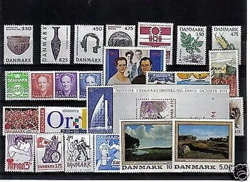 Dänemark Jahrgang 1992 Vollständige 26 Werte + 1BF Neu MNH MF51451