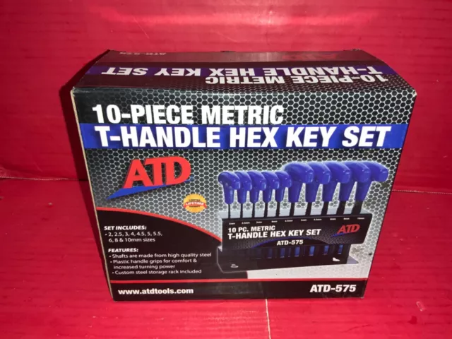 ATD-575 10-Piece Metric T-Handle Hex Key Set