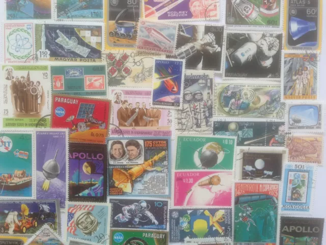 500 Different Space/Rockets/Cosmos on Stamps Collection