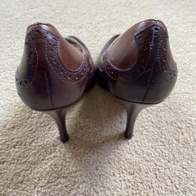 RIVER ISLAND BROWN Leather Stiletto Heels Size 5 £14.00 PicClick UK