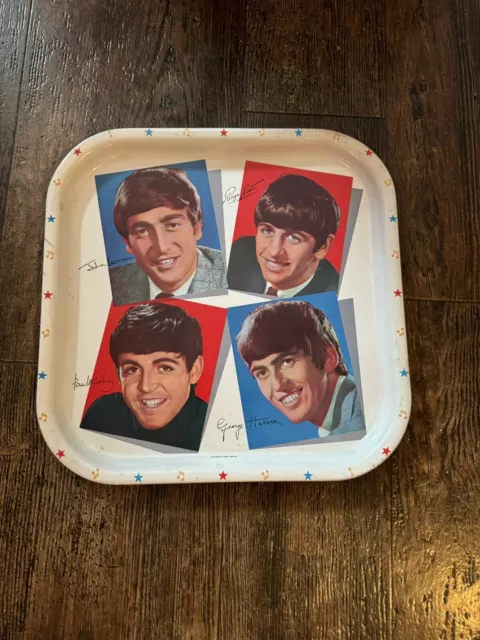 Vintage THE BEATLES Metal Serving Tray Tin  Tray Made in England