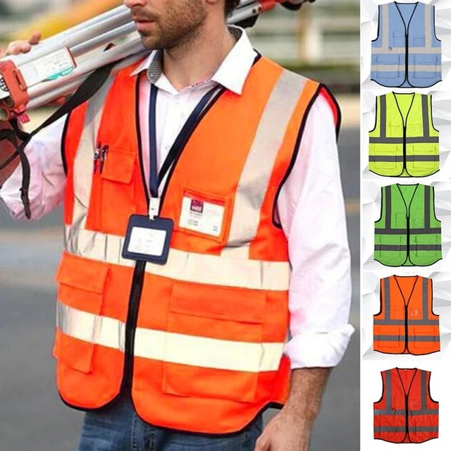 Gilet di sicurezza riflettente giacca colore 5 colori cerniera giubbotto cassaforte