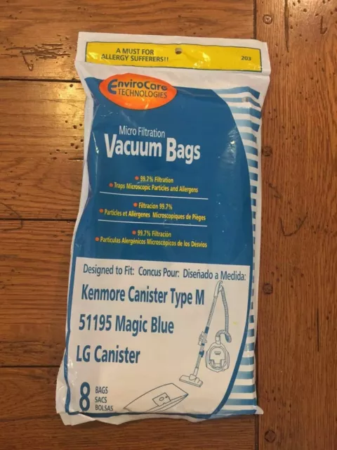 EniroCare Micro Filtration Vacuum bags 203 8 Count Kenmore LG Canister (47)