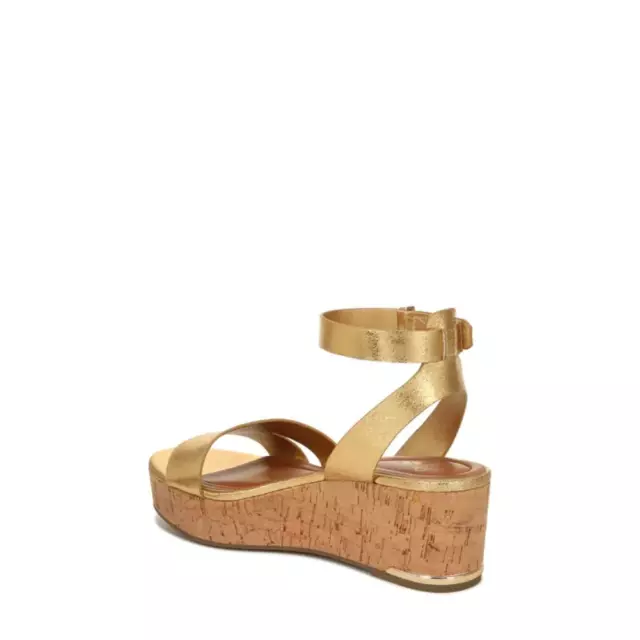 Franco Sarto Womens Primrose Gold Leather Wedge Sandals 3