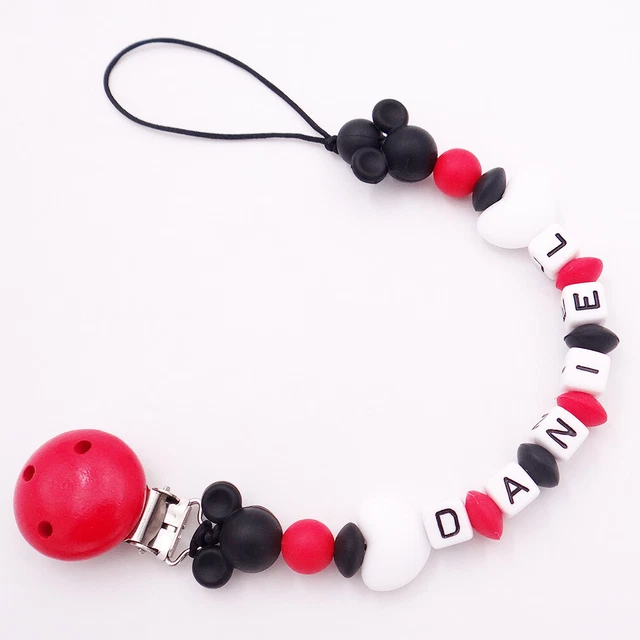 Personalised Name Baby Dummy Clips Soother Holder Pacifier Chain Shower Gift New