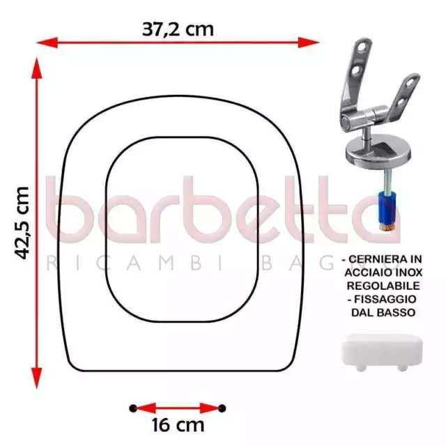 Sedile Copriwater Compatibile Ideal Standard Tesi Bianco Europeo