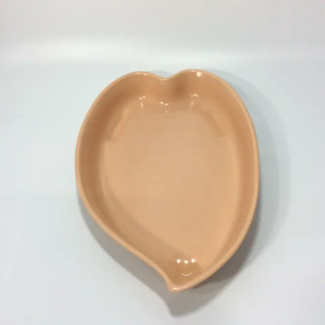 Vintage Franciscan Reflections Peach Console Bowl Heart Shaped