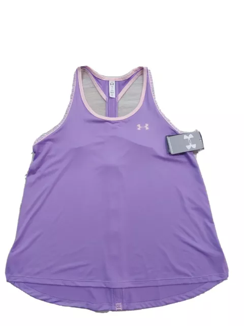 Under Armour lilac girls vest sports t shirt top size YLG  NWT Large 10 12 years