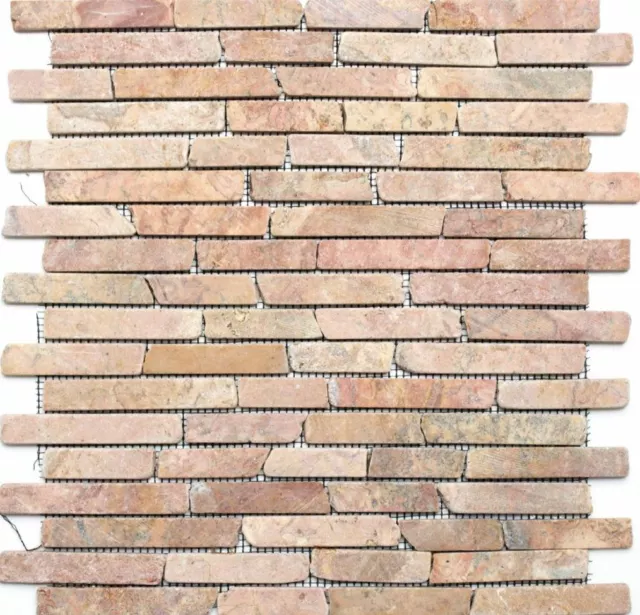 Mosaico Mattone marmo pietra naturale Rossoverona rosso 40-0145 |1 foglio