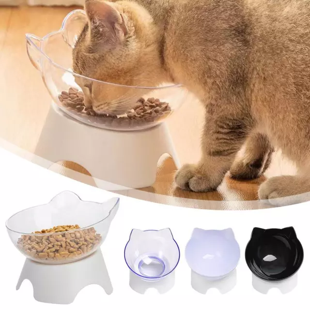 Non-Slip Double Cat Bowl Pet Water Food Feed Dog Bowls Pet Bowl W/ Inclinatio τε 2