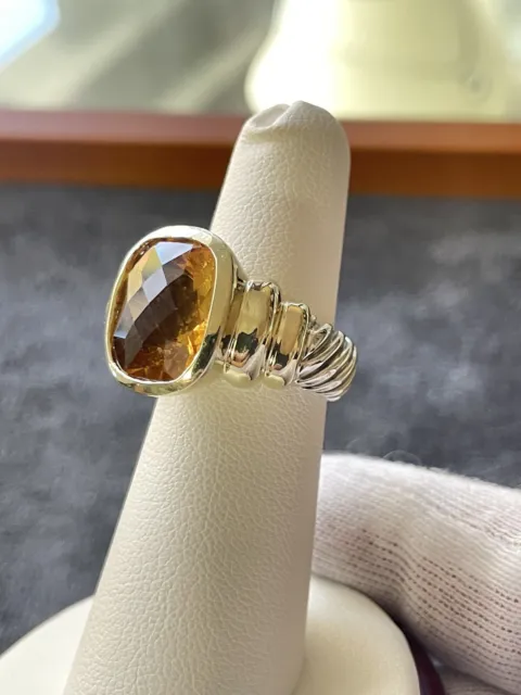 David Yurman Large Noblesse Ring with Faceted Citrine 5