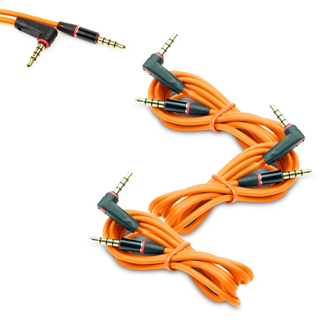 3X 4Ft 3.5Mm Aux L Audio Cable Cord Orange For Lg Optimus G2 L9 Htc One Moto X G