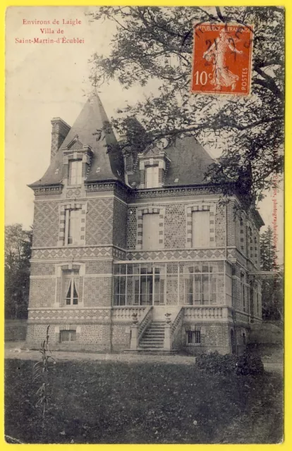 cpa 61 surroundings de l'aigle villa de SAINT MARTIN d'ÉCUBLEI (Orne) chalet castle