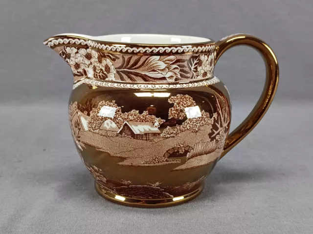 Wedgwood Fallow Deer Brown Transferware Copper Luster 4 1/8 Inch Creamer / Jug 3