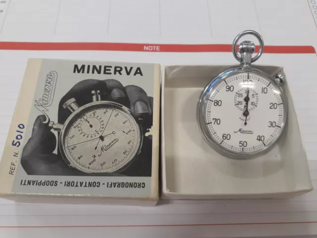 MINERVA Cronometro Cronografo NUOVO 50 MM (100 SEC e 30 CICLI) SWISS MADE