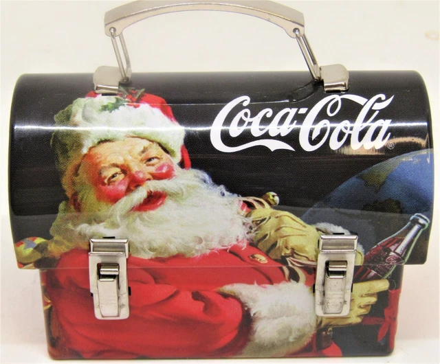 2013, Coca Cola Small Metal Christmas Lunch Pail.