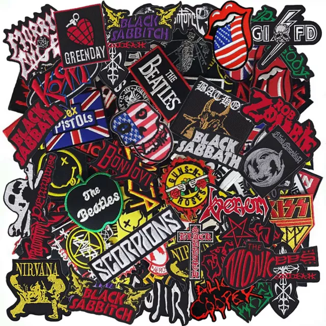 Wholesale Music Band Punk Rock N Roll Heavy Metal Reggae Iron on Patch Random