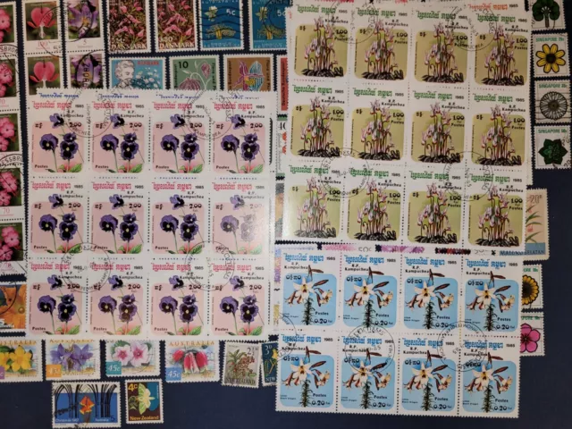 Lot593 Briefmarken Alle Welt 🌐 Motivsammlung Blumen Gestempelt Shipping 🌐