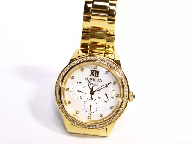 INVICTA Angel Lady 37mm Stainless Steel Gold White dial VH63 Quartz