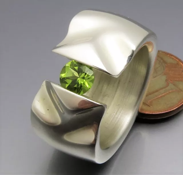 Reif-Design - Markanter Peridot Spannring - Unikat Aus Eigener Goldschmiede