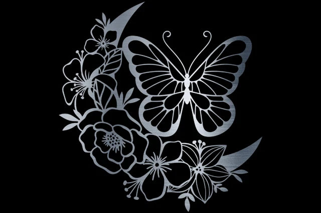 Butterfly Vector Cd R BUTTERFLY FLORAL VECTOR art DXF SVG CDR file Vector for CNC Plasma ...