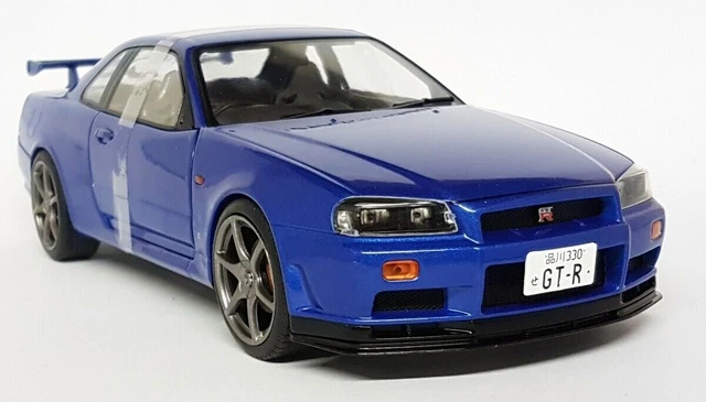 Miniature Nissan Skyline GT-R R34 Gran Turismo Blanche – Échelle 1:64, Modèle Diecast 1999-2002, Décapsulée Neuf
