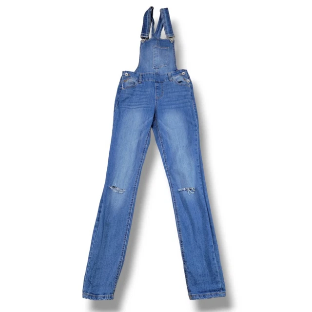 Dollhouse Overall Jeans Size 1 Denim Overalls Skinny Jeans Ankle Distressed Blue