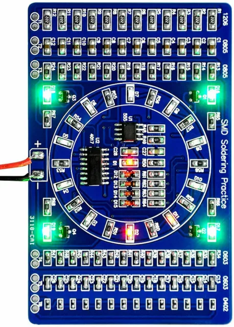 Soldering practice SMD circuit board LED electronics project DIY kit SMT PCB: UK