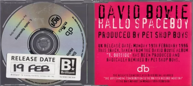 David Bowie [NM] 1trk PROMO CD Hallo Spaceboy PET SHOP BOYS