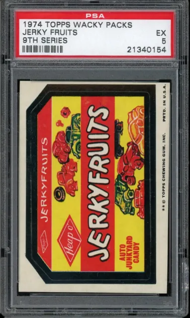 1974 Topps Wacky Packs 9th Series Jerky Fruits PSA 5