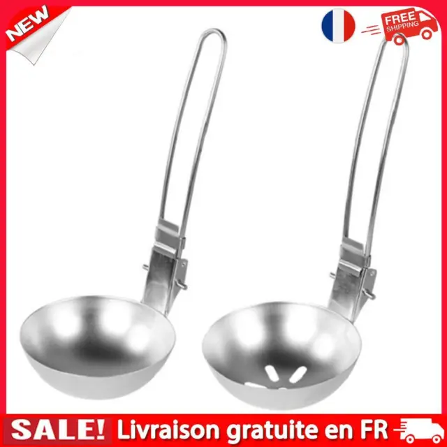 Stainless Steel Slotted Spoon Kitchen Cooking Utensil Outdoor Camping Tableware