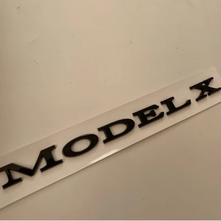TESLA MODEL X Emblem Badge Trunk Logo sticker Gloss Black color MODEL X