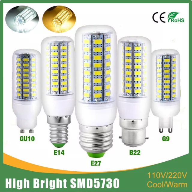 E27 B22 E14 GU10 G9 LED Leuchtmittel Glühlampe Maisbirnen Lamp Kalte/Warmweiß