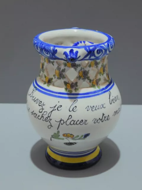 -Joli Petit Pichet Trompeur Ceramique Emile Tessier Malicorne Collection    D