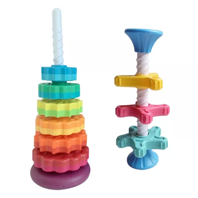 Mini Kids Stacking Toy Rainbow Tower Rotating Tower of Early Education