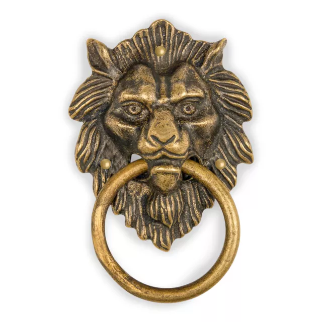 Hardware Philosophy Golden Hair Lion Brass Door Gate Pull Hardware 4"