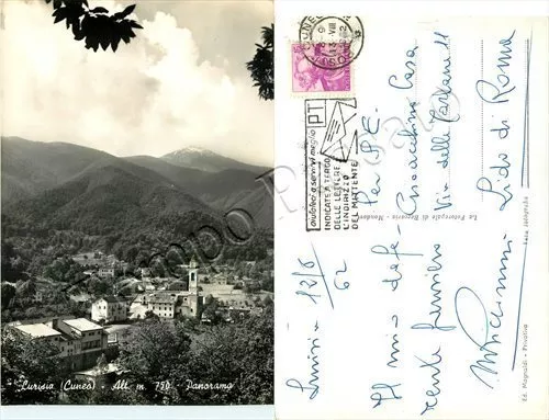 Cartolina di Lurisia (Roccaforte Mondovì), panorama - Cuneo, 1962